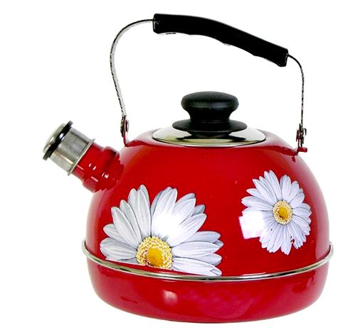 Kettle 2.5l TM04/25/01/14 movable handle burgundy "Chamomile" (decor-stainless steel)